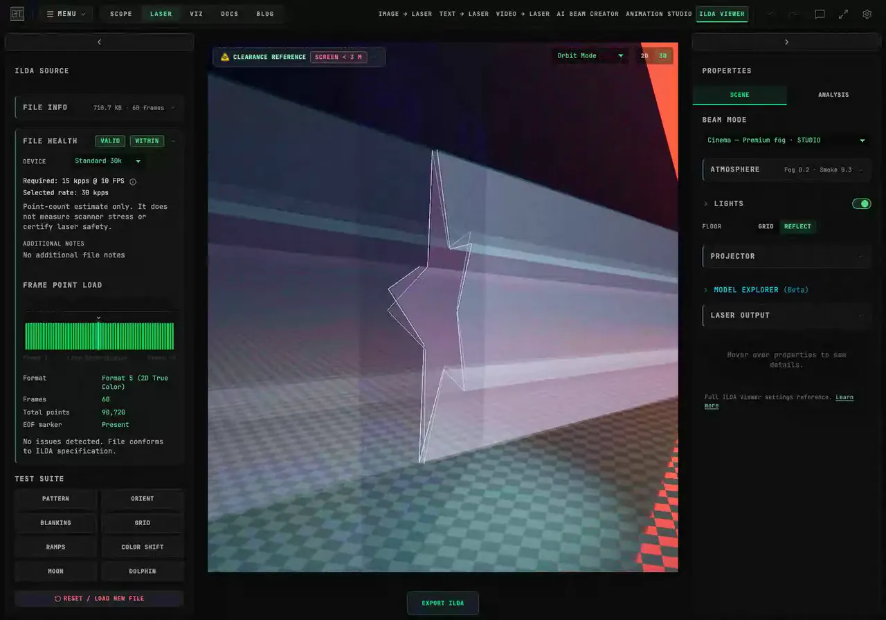 How Do I Check an ILDA File Before Connecting a Laser?