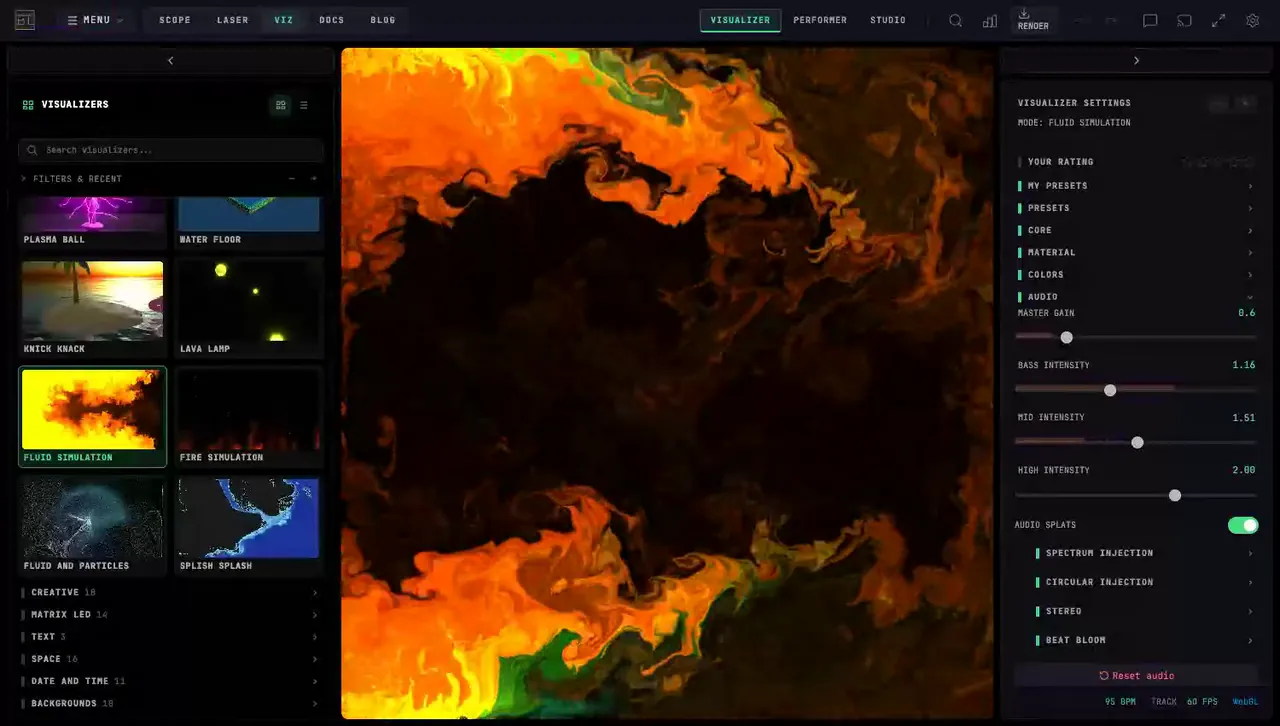 Fluid Simulation driven by the same included track