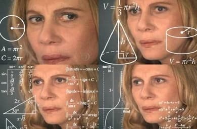 The Math Lady meme — four stills of Renata Sorrah as Nazaré Tedesco overlaid with glowing trigonometry and geometry