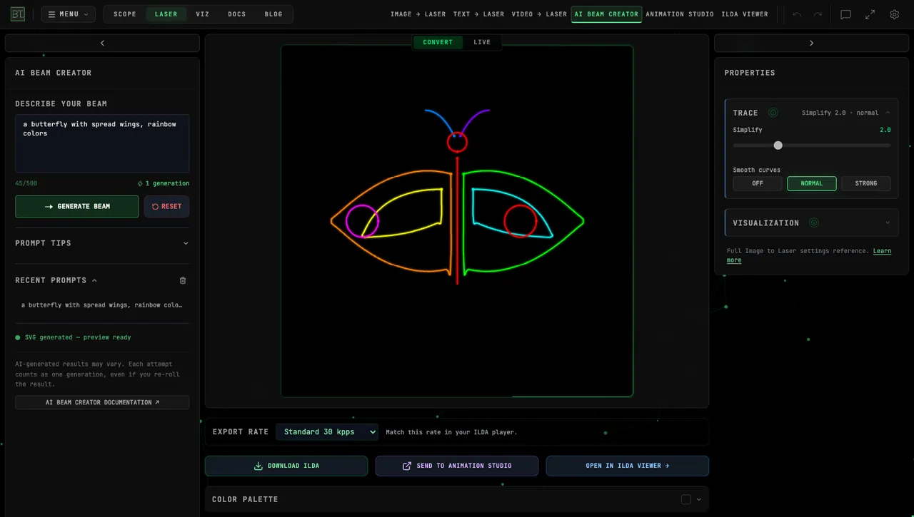 BT LASER STUDIO — AI BEAM CREATOR