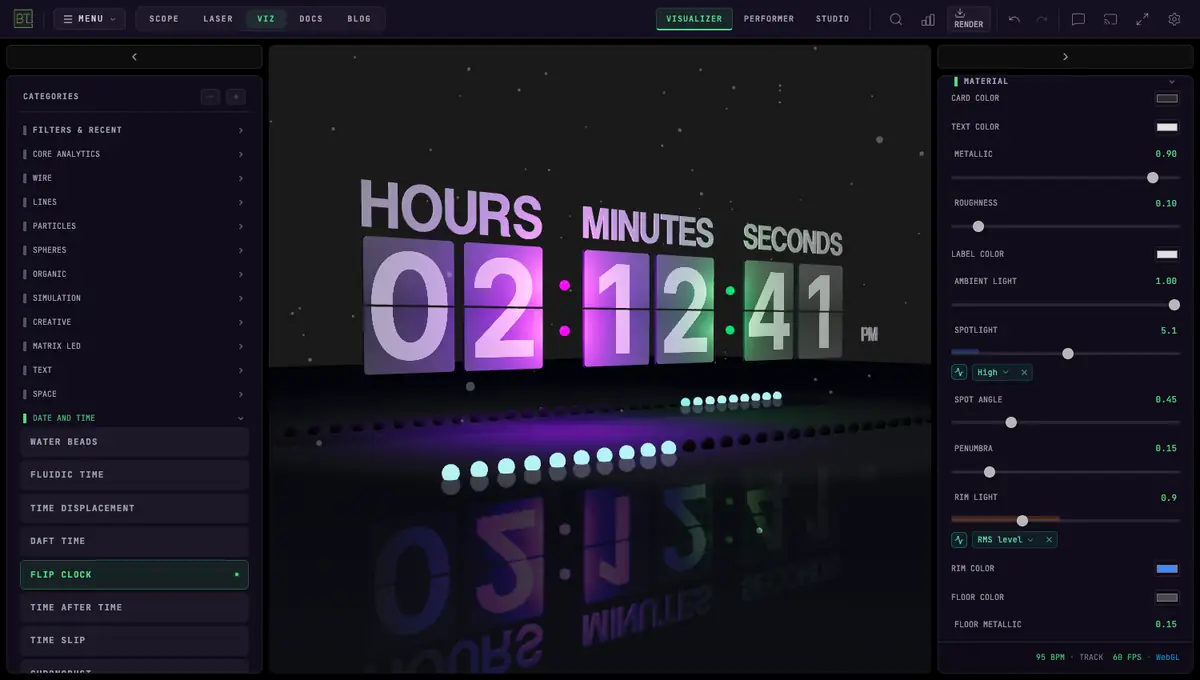 AUDIO VISUALIZERS — FLIP CLOCK