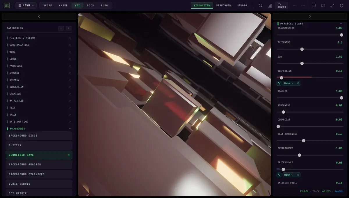 AUDIO VISUALIZERS — GEOMETRIC CAVE