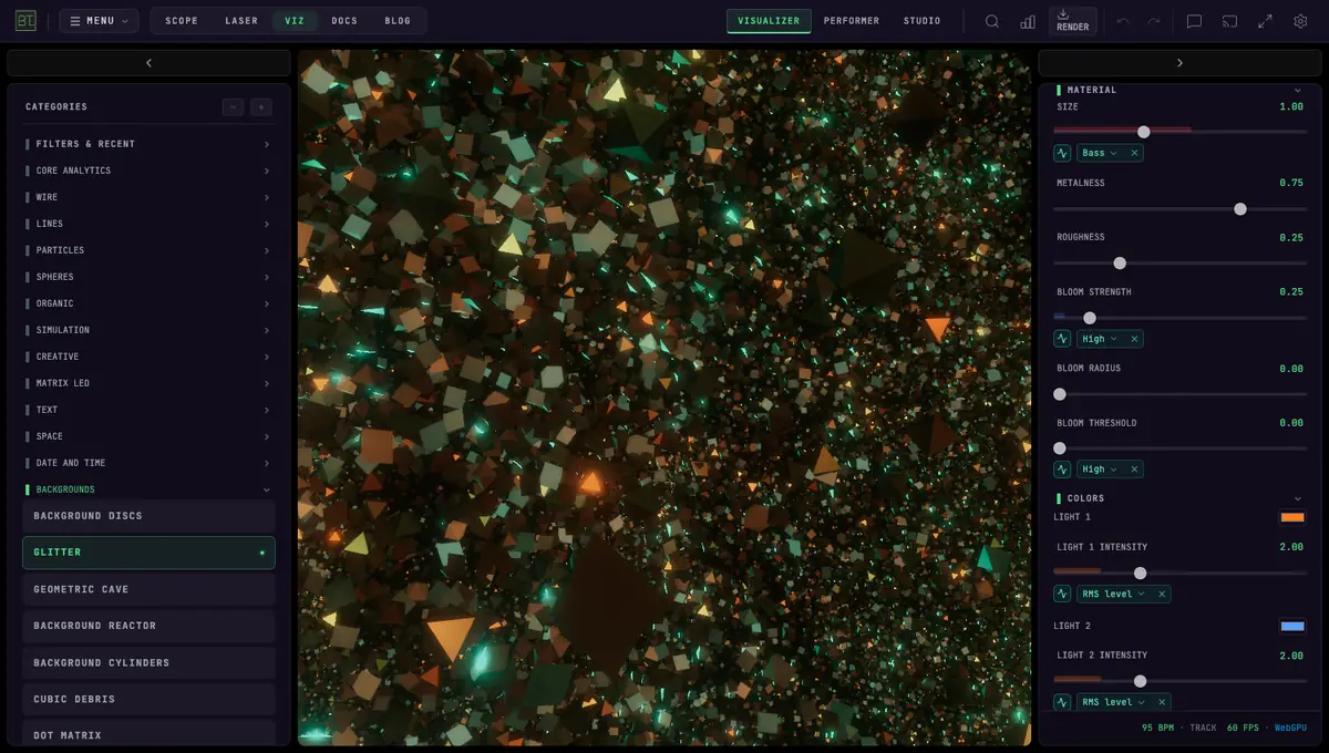 AUDIO VISUALIZERS — GLITTER