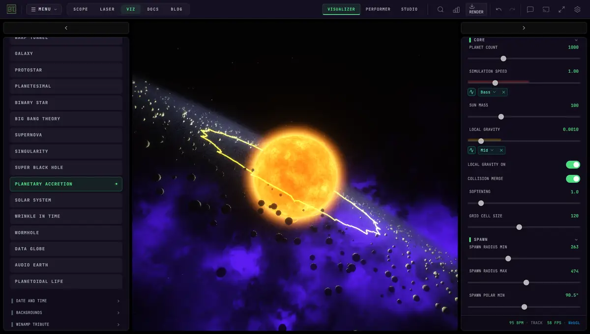 AUDIO VISUALIZERS — PLANETARY ACCRETION