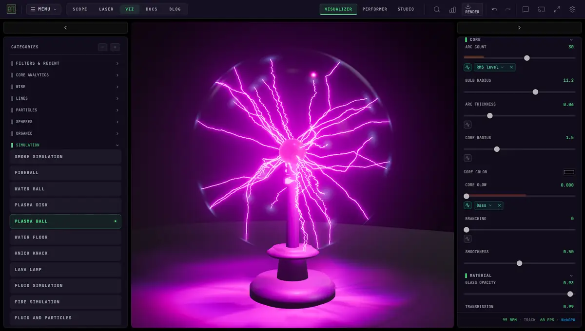 AUDIO VISUALIZERS — PLASMA BALL