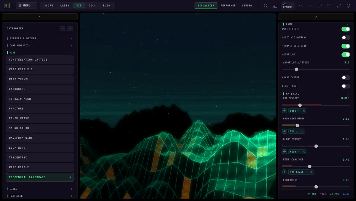 AUDIO VISUALIZERS — PROCEDURAL LANDSCAPE