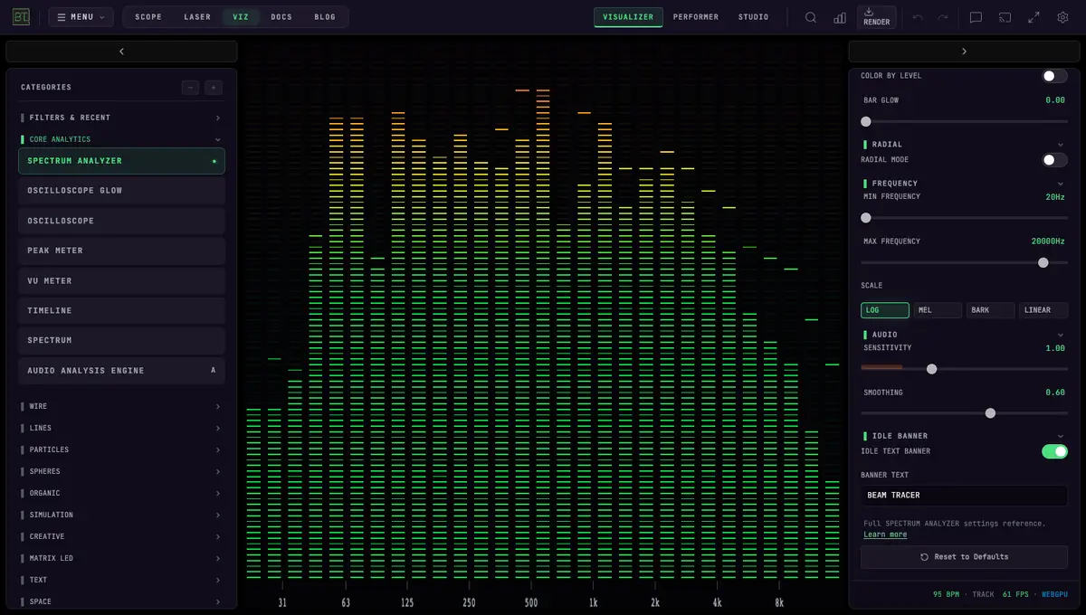 AUDIO VISUALIZERS — SPECTRUM ANALYZER