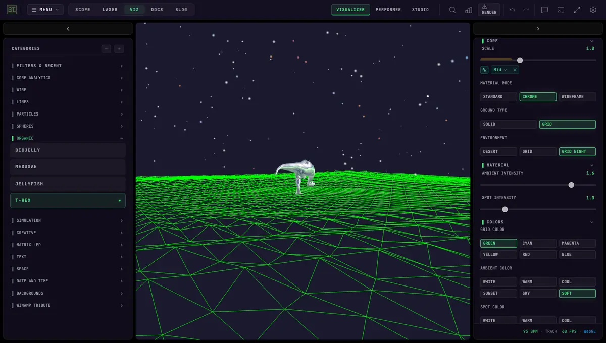 AUDIO VISUALIZERS — T-REX
