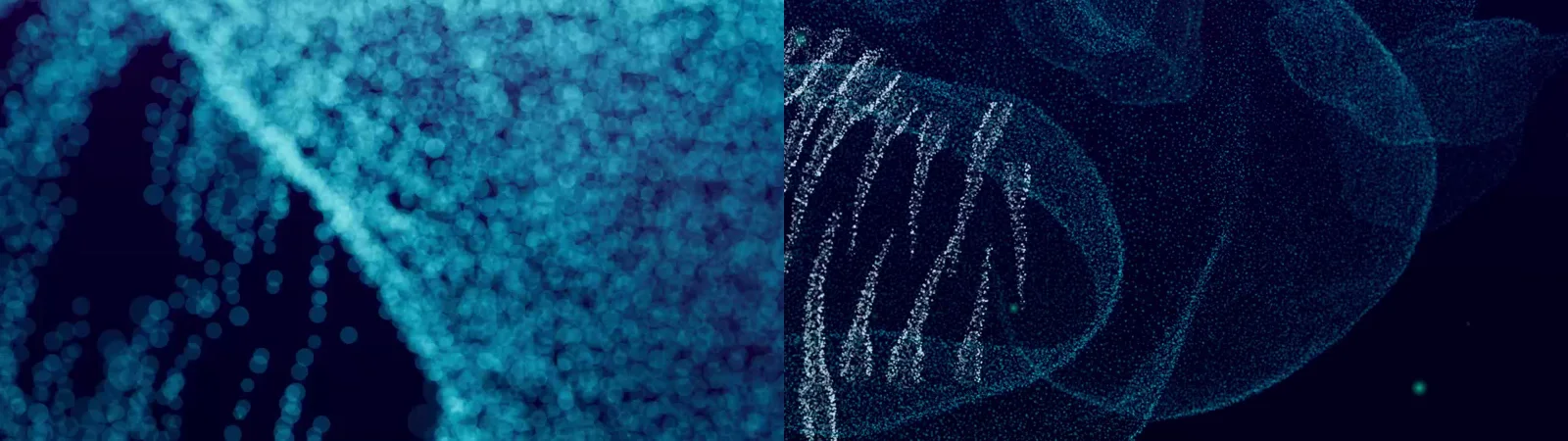 Before and after at full 4K resolution: overlapping soft discs on the left, distinct points on the right