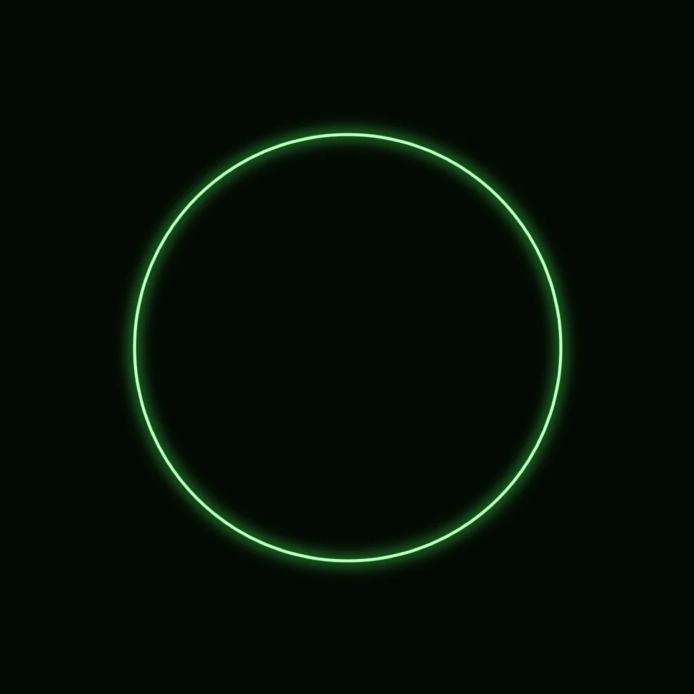 A single circle traced as an XY oscilloscope figure