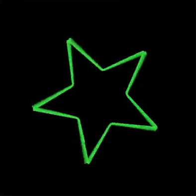 A rotating star traced from a stereo XY WAV playing back as a laser layer on the Animation Studio canvas