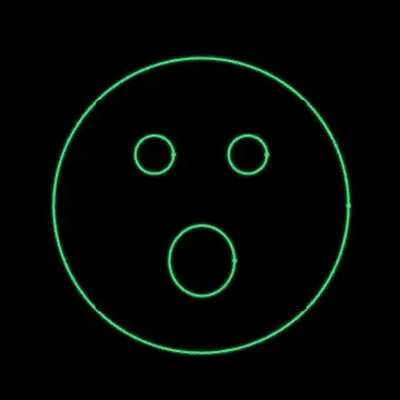 The TALKING SHAPE template on the Animation Studio canvas: a green outlined face whose mouth opens and closes with its demo clip