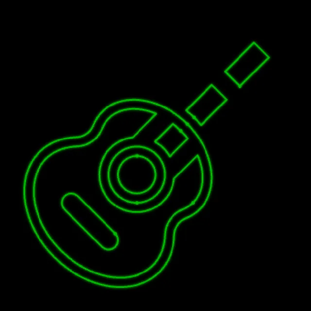 PULSE: the guitar outline dimming and brightening in a restrained brightness pulse