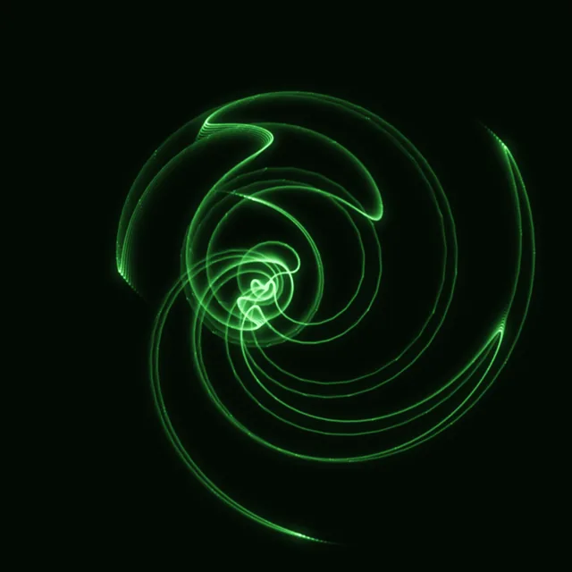 VORTEX and SWIRL together: a hypnotic spiral of curling forms turning about the center