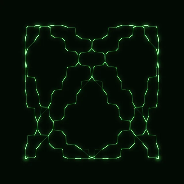 A stepped green XY figure produced by OSC-1 Bitcrush