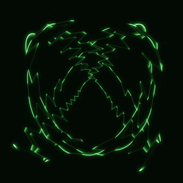 SPIRAL: the figure broken into spiral arms that zoom inward, Density 13 and Zoom Speed 0.25