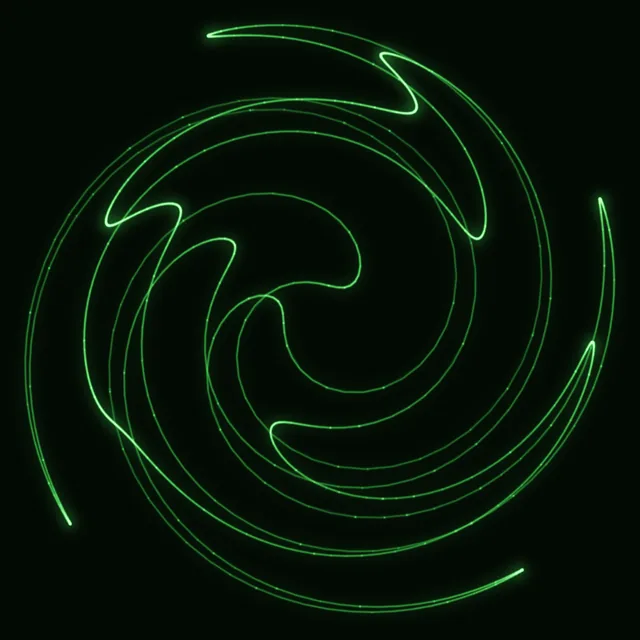 SWIRL: the figure bent into a spiral as Swirl rises from 0 to 1.5 and back