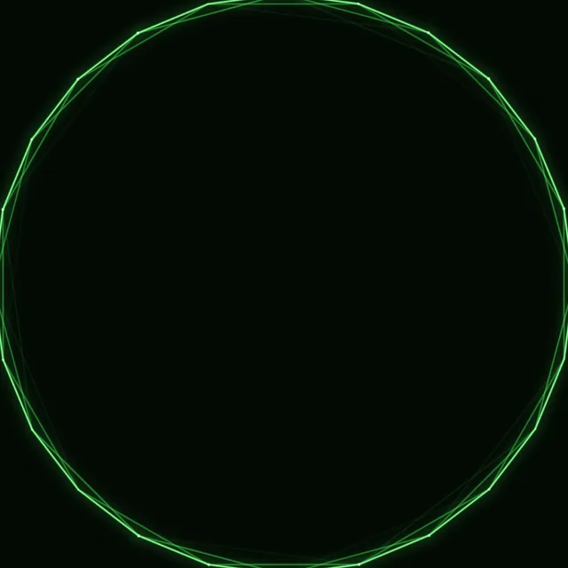 DOTS: a 2 kHz circle from the Oscillator generator drawn as bright dots at each sample with faint lines between them