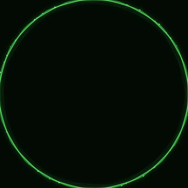 LIN: the same circle drawn as a many-sided polygon of straight segments