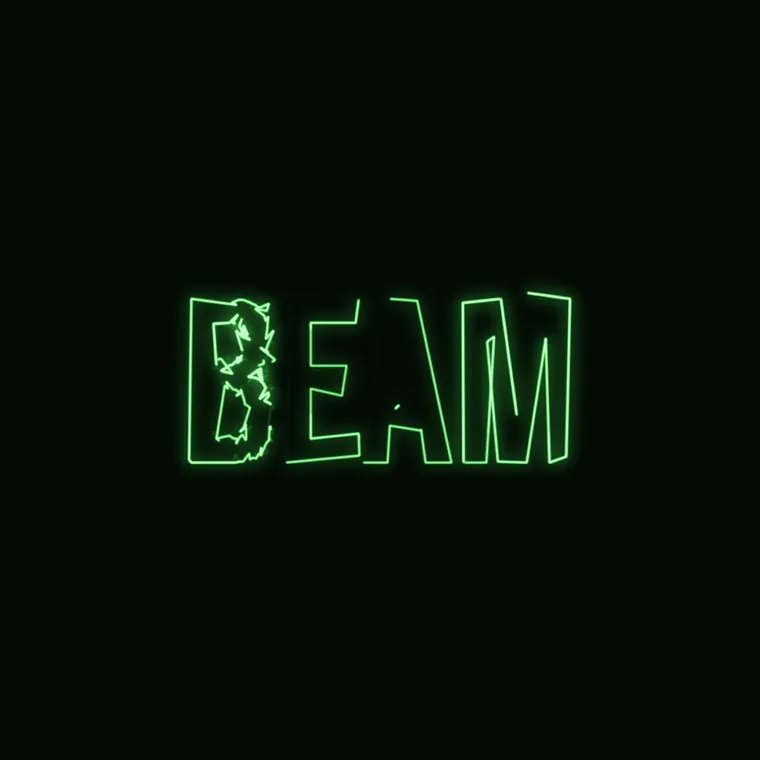 BEAM text animated with GLITCH