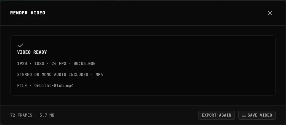 Save the finished video and check its duration and audio