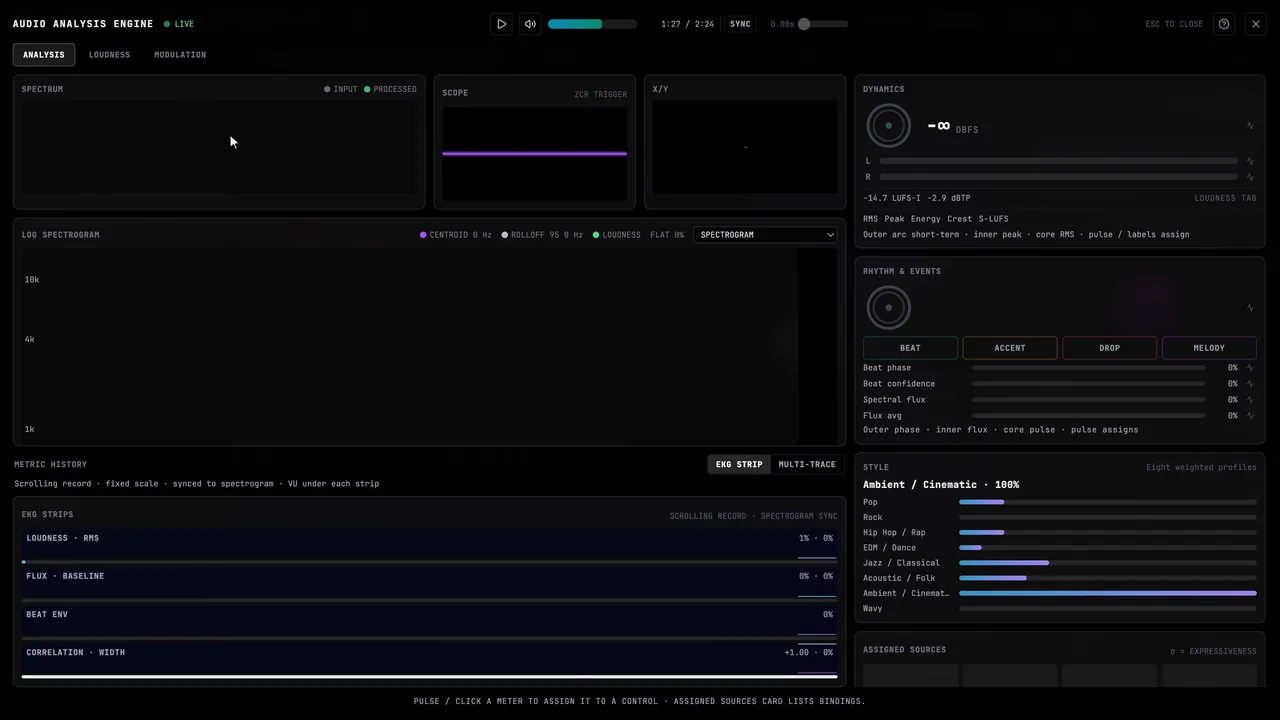 Open and close the Audio Analysis Engine.