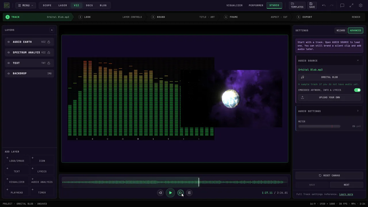 Step the paused playhead a frame at a time.