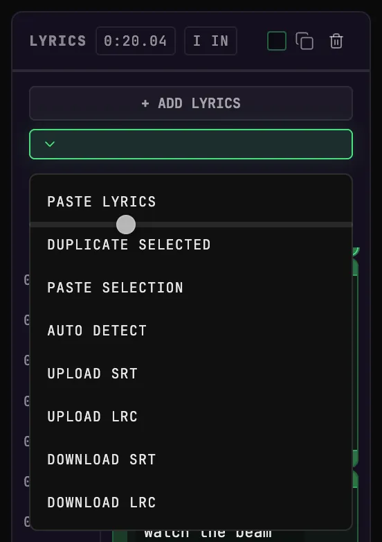 Ways to add, import, and download lyrics