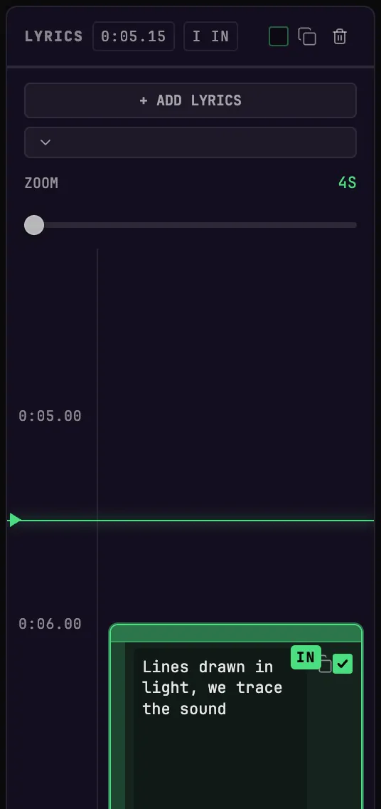 Select a cue and adjust its timing