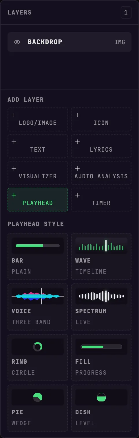 The playhead style picker