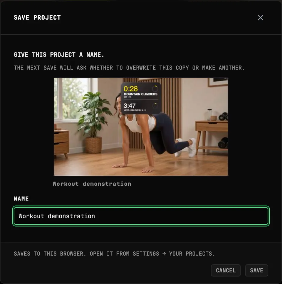 Save a named copy before closing Studio.