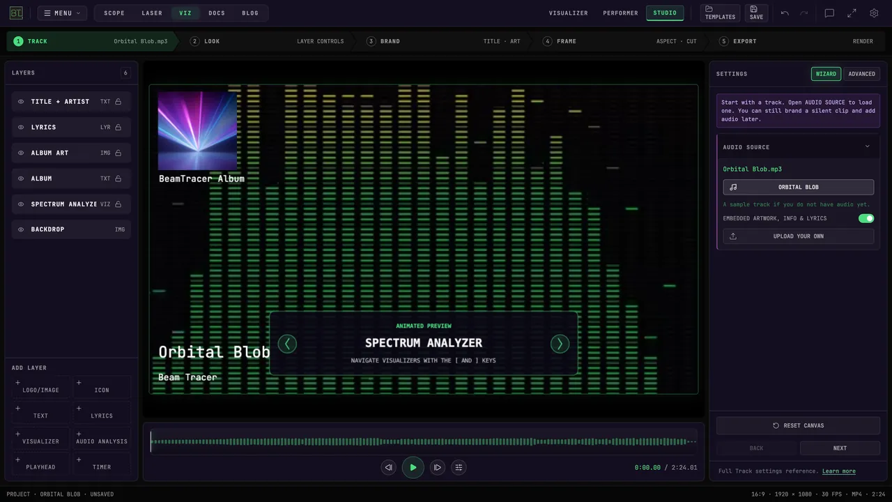 Load Orbital Blob to try a track with artwork and lyrics.