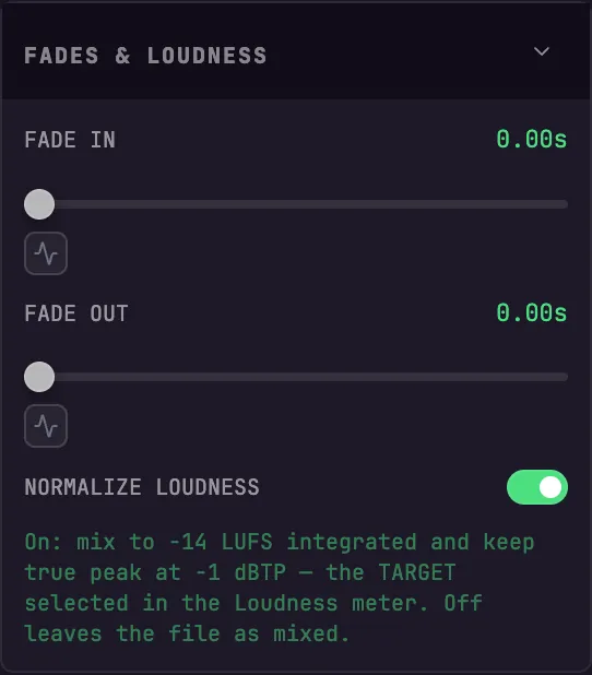 Fade In, Fade Out and Normalize Loudness