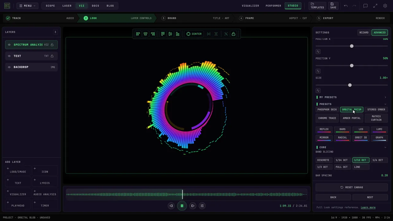 Apply a preset and see the selected layer change.