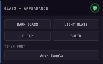The simplified Glass and Appearance presets in Wizard mode