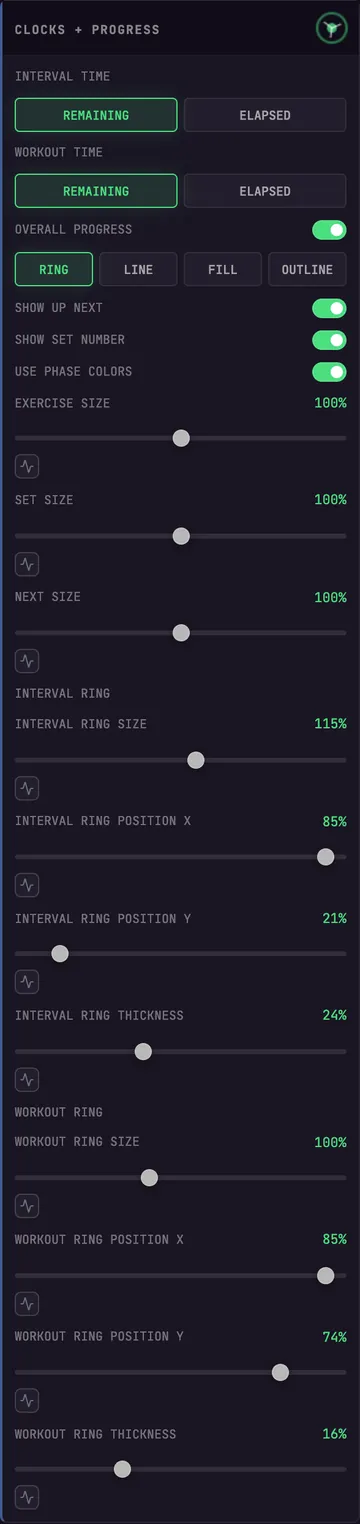 Advanced controls for text sizes and both progress rings