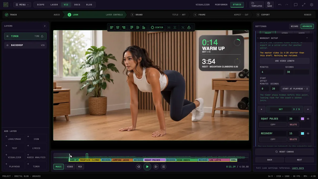 Reserve the opening seconds before the timer appears.
