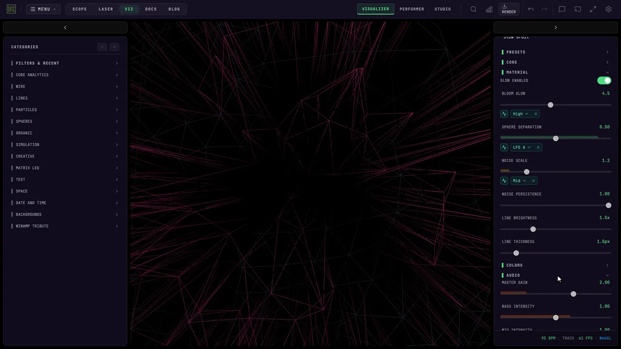 Adjust audio reaction while the track plays