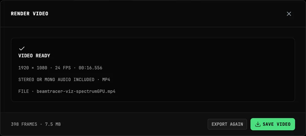 Save the completed video