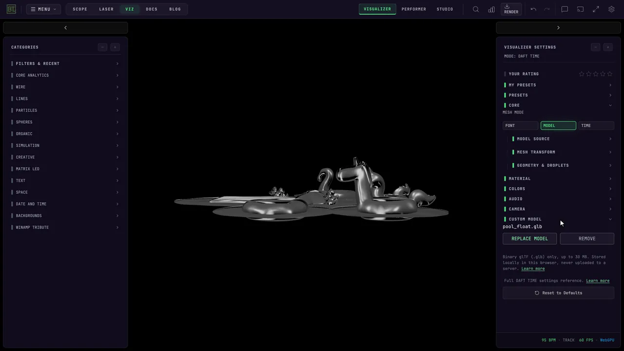 Upload a model into Daft Time