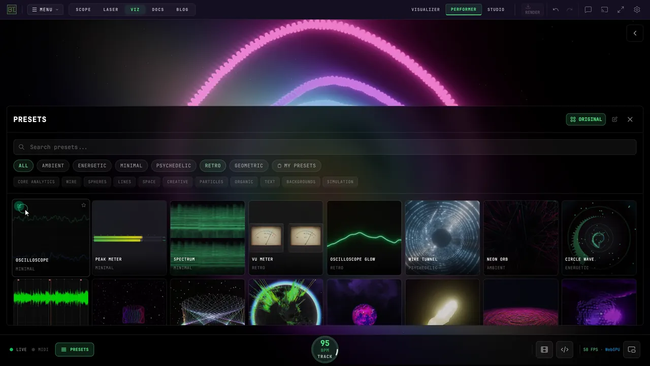 Filter presets by mood and family