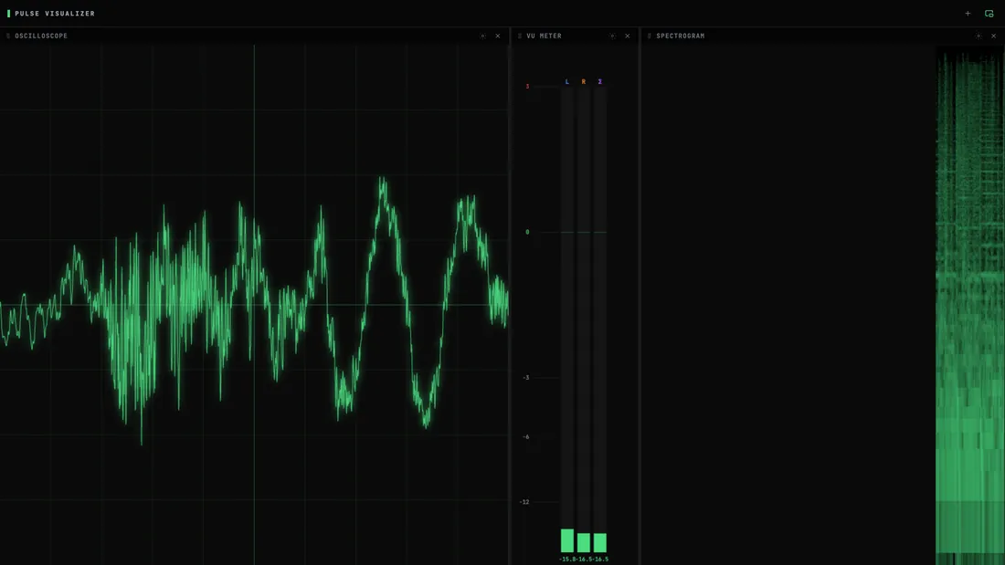 The Pulse Visualizer in its own floating window