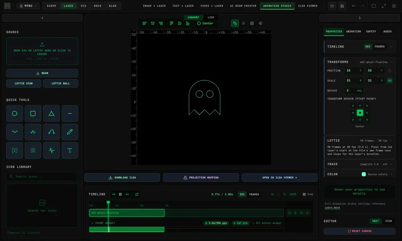 Halloween Laser Ideas: Turn Free Lottie and SVG Art into ILDA Files