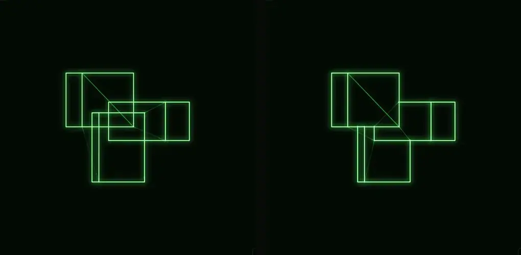 Hidden-line removal comparison on the XY oscilloscope