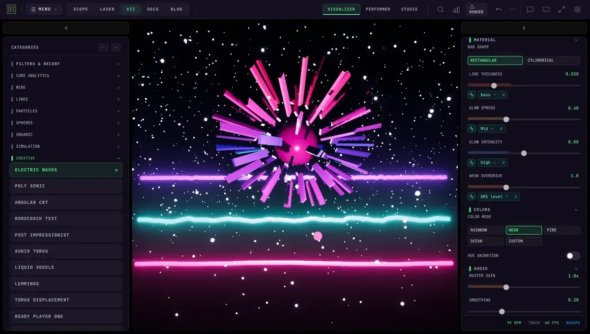 AUDIO VISUALIZERS — ELECTRIC WAVES