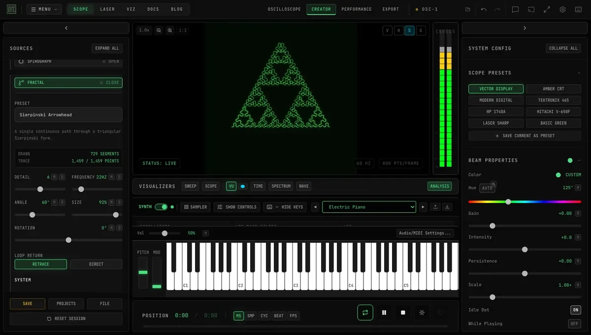 OSC-1 OSCILLOSCOPE — FRACTAL GENERATOR
