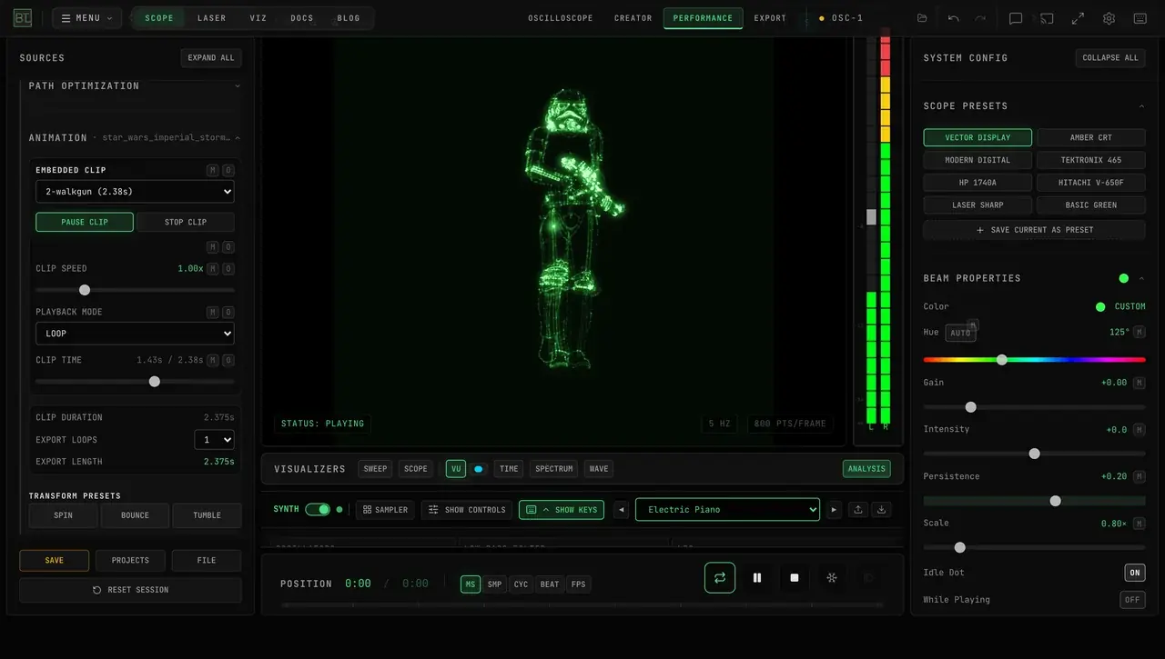 Animated GLTF to XY Audio and Laser Art in Your Browser