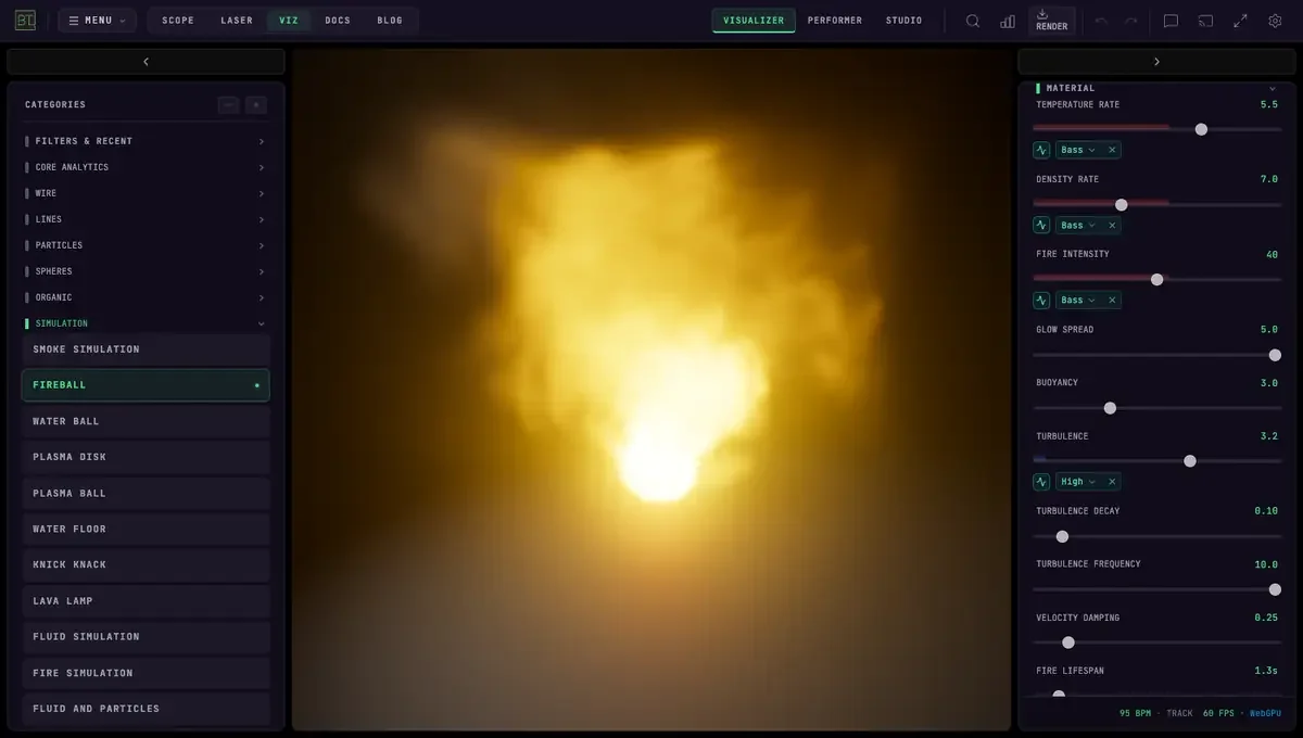 AUDIO VISUALIZERS — FIREBALL